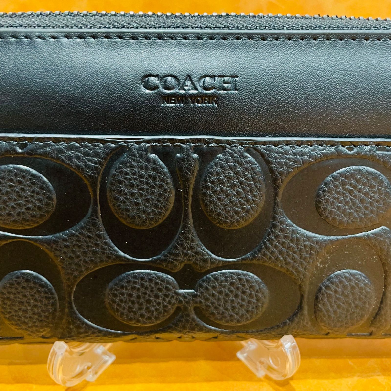 新品☆未使用品 COACH コーチ メンズ シグネチャー エンボスドレザー