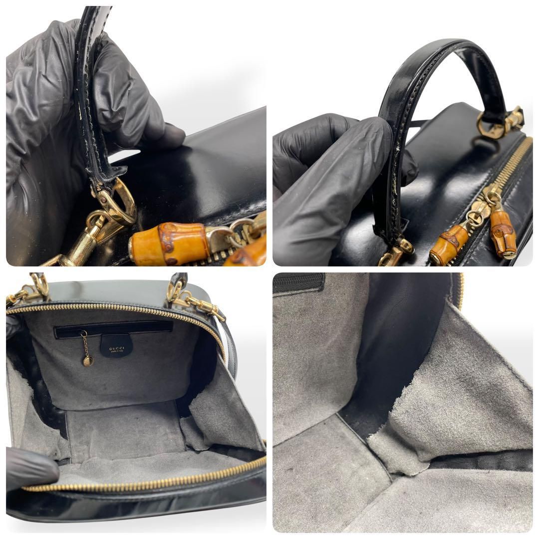 GUCCI オールドグッチ 2way ハンドバッグ パテントレザー