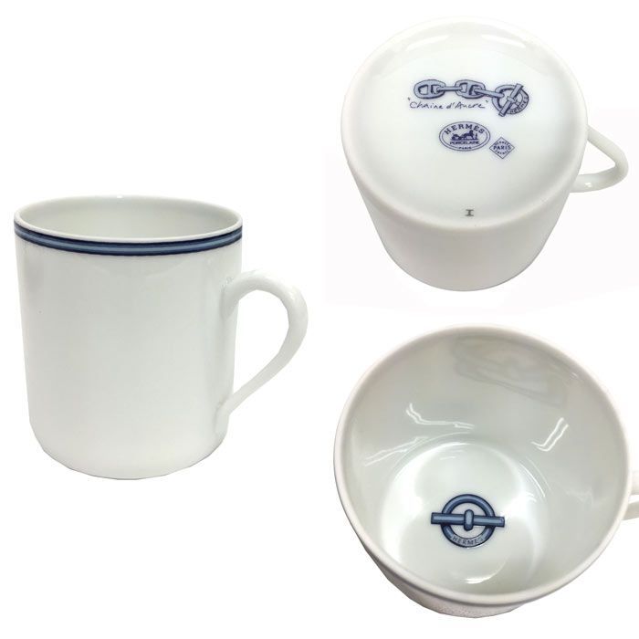 HERMES エルメス シェーヌダンクル カップ&ソーサー ブルー aq8762