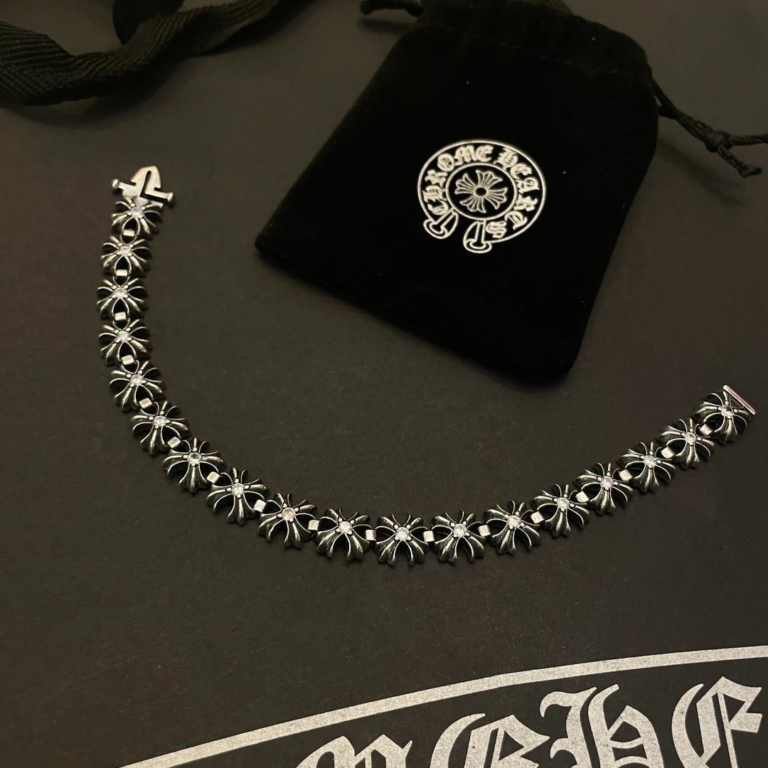 クロムハーツ  Chrome Hearts  ブレスレット シルバー 十字 ダイヤモンド