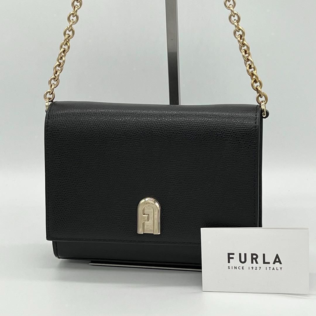 ✨極美品✨FURLA アーチロゴ ショルダーバッグ クロスボディ ブラック - メルカリ