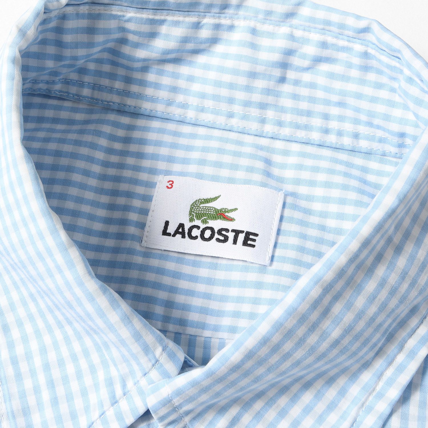 LACOSTE ラコステ シャツ サイズ:3 ギンガムチェック 柄 ワニ ワッペン