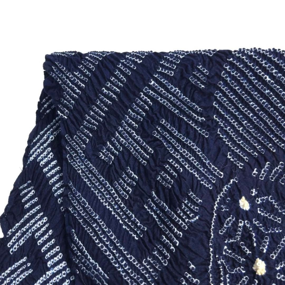 未使用　有松鳴海絞り　浴衣反物　紗綾形　伝統和模様　藍染　着物　043a d 未使用有松鳴海絞り浴衣反物紗綾形伝統和模様藍染着物043a d