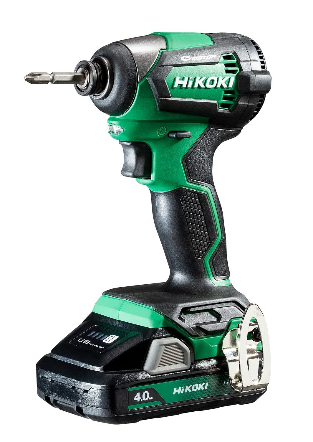 蓄電池2個 充電器 ケース付き HiKOKI ハイコーキ 18V 充電式 インパクトドライバー シンプルモデル アグレッシブグリーン 4.0Ah電池2個 充電器 ケース付 ビット別売 WH18DE 2LC