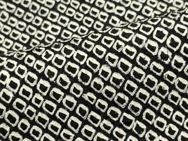 平和屋着物□大変加工の良い総絞り小紋 黒地 正絹 逸品 CAAQ1175ou  