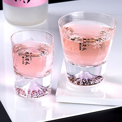 富士山グラス 田島硝子 富士山ミニ桜ロックグラス 桜切子 × 富士山冷酒