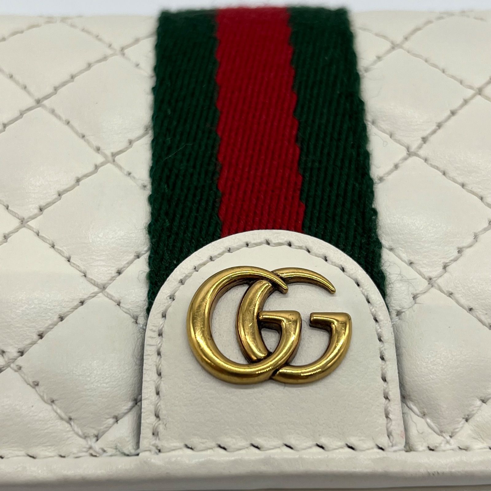 極美品】GUCCI 折り財布 オフィディア マーモント キルティング ホワイト 536453 シェリー GG スモール コンパクトウォレット -  メルカリ