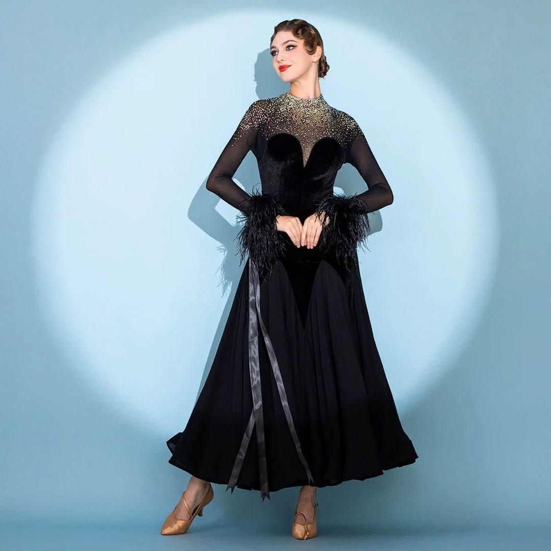 大人気ストーン付スタンダードドレス 発表会 競技会 デモにも最適な華やか衣装 大人気ストーン付スタンダードドレス 発表会 競技会 デモにも最適な