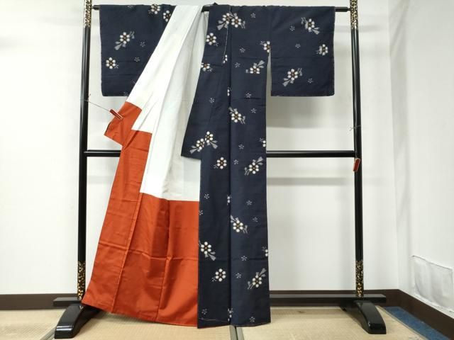 平和屋着物○上質な紬 舞花文 正絹 逸品 未使用 CAAU1981yc