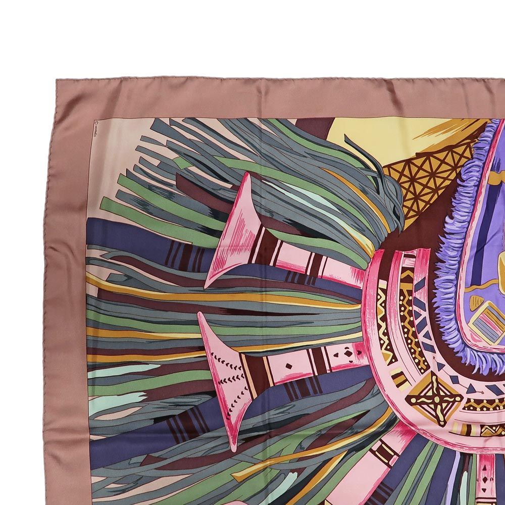 HERMES エルメス　カレ 90 cuirs du desert スカーフ HERMES】【CUIRS DU DESERT】エルメス『カレ90 砂漠の革飾り