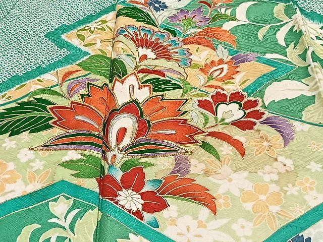 平和屋着物○訪問着 駒刺繍 松 たたき染め 正絹 逸品 CAAW3645vf