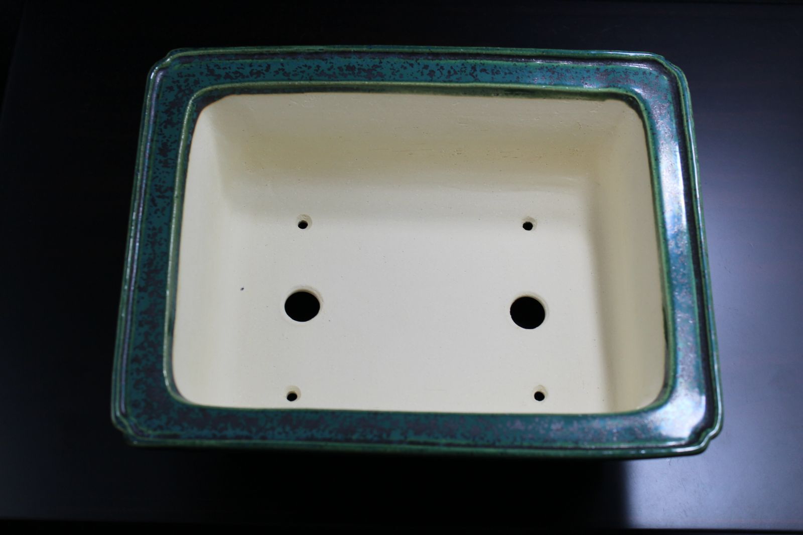 常滑焼 盆栽鉢 鴻陽 長方鉢 盆栽鉢 常滑焼 鴻陽 長方形 25.3cm 緑 織部 T055 - メルカリ