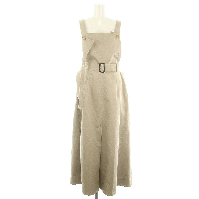 アイレネ IRENE ダブルラップエプロンドレス Double Wrap Apron Dress ワンピース ロング丈 マキシ丈 コットン 36 M  ベージュ /YQ □OS - メルカリ