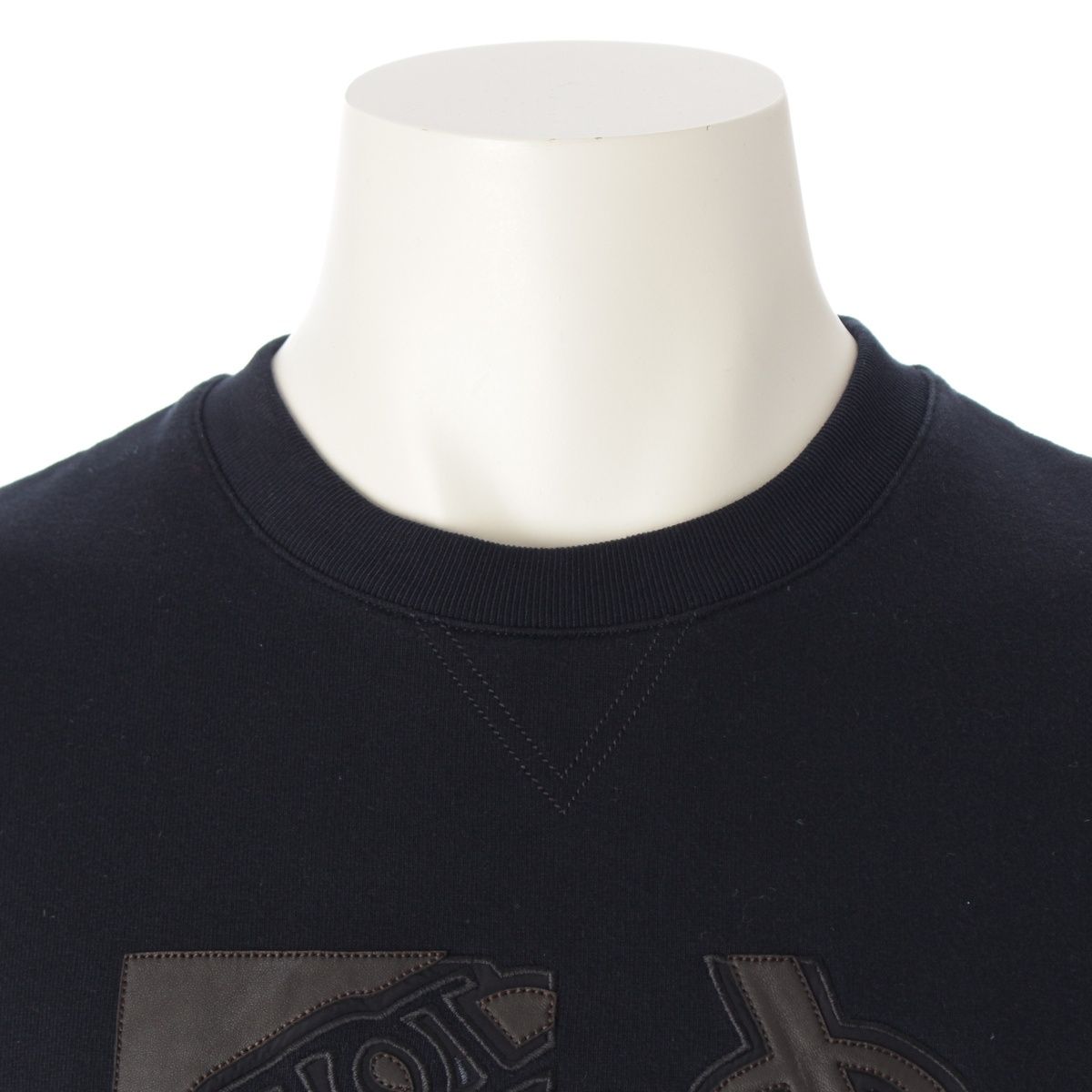 【美品/現行品】HERMES スウェット メタルリー・オ・カレ レザーパッチ　M エルメス コットン メタルリー オ カレ レザーパッチ トレーナー