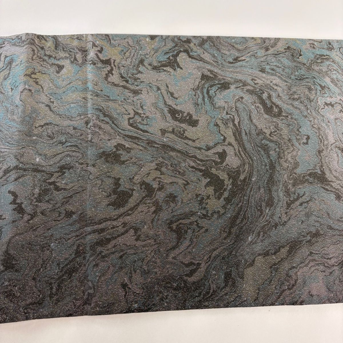 墨流し袋帯　専用です。 袋帯 美品 秀品 寿光織 墨流し 銀糸 灰色 全通 正絹 【中古