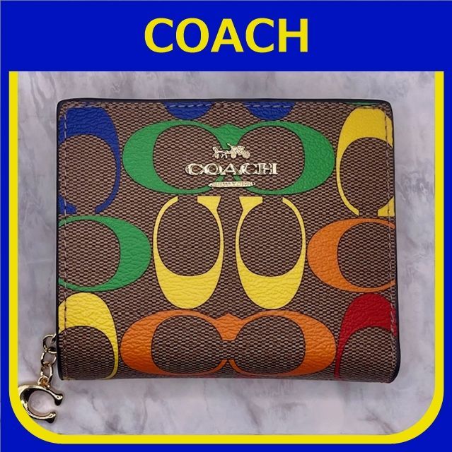 COACH折り財布 レインボー - メルカリ