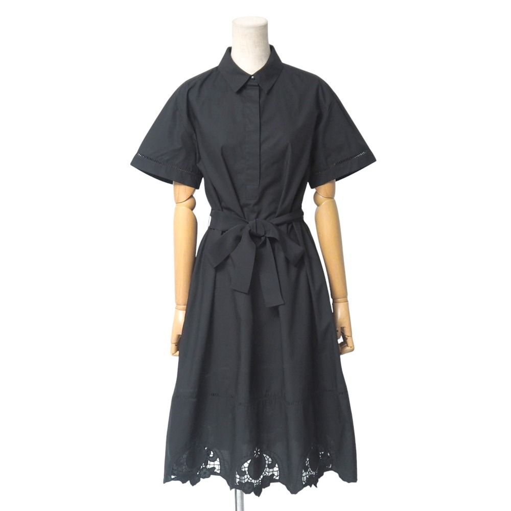 関税送料込【Max Mara Studio】ワンピース ミディ丈 ブラック □未使用品□Max Mara Studio マックスマーラ ストゥディオ
