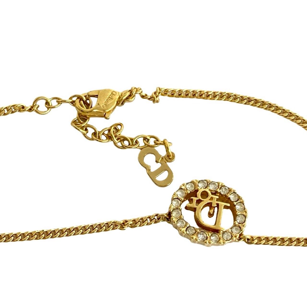 ✨希少 極美品✨ クリスチャンディオール ロゴ ストーン ブラック ゴールド Dior - 極 美品 Christian Dior クリスチャンディオール ロゴ