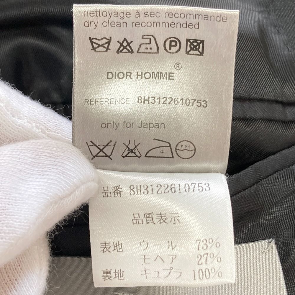 08AW DIOR HOMME ディオールオム クリスヴァンアッシュ期 ナポレオンシングルジャケット サイズ48 ブラック メンズ 古着 WWW_WOWDIGSITE_COM