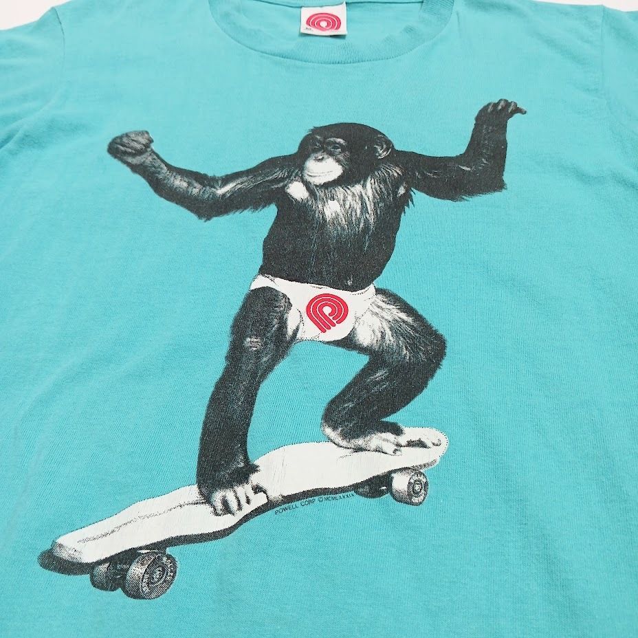 90s POWELL PERALTA パウエル SKATE CHIMP スケートチンパンジー ヴィンテージ Tシャツ - メルカリ