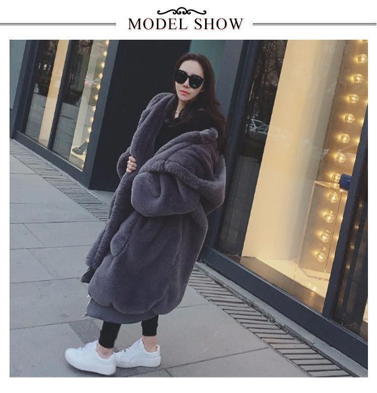 厚手 もこもこ ボリュームファーコート レディース フェイクファー