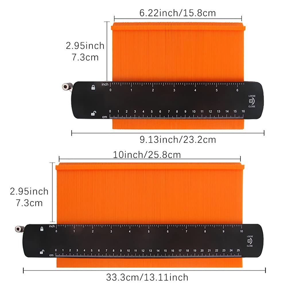 型取りゲージ Lサイズ 250mm コンターゲージ 高精度 セルフロック付き RINKAGEZI-L 曲線定規 輪郭コピー DIY 測定工具 