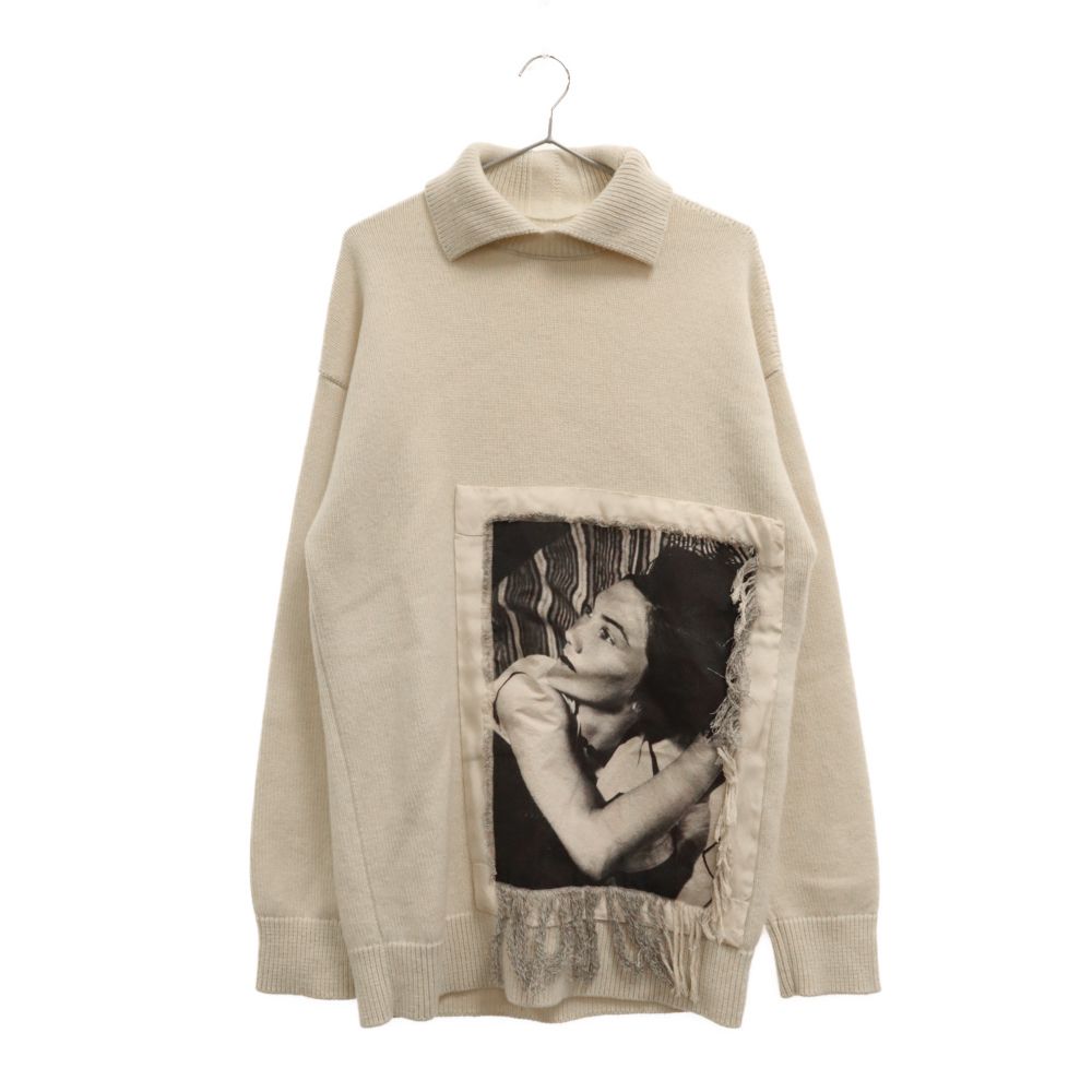JIL SANDER (ジルサンダー) 21AW パッチ付きカシミヤ混フリンジニット  