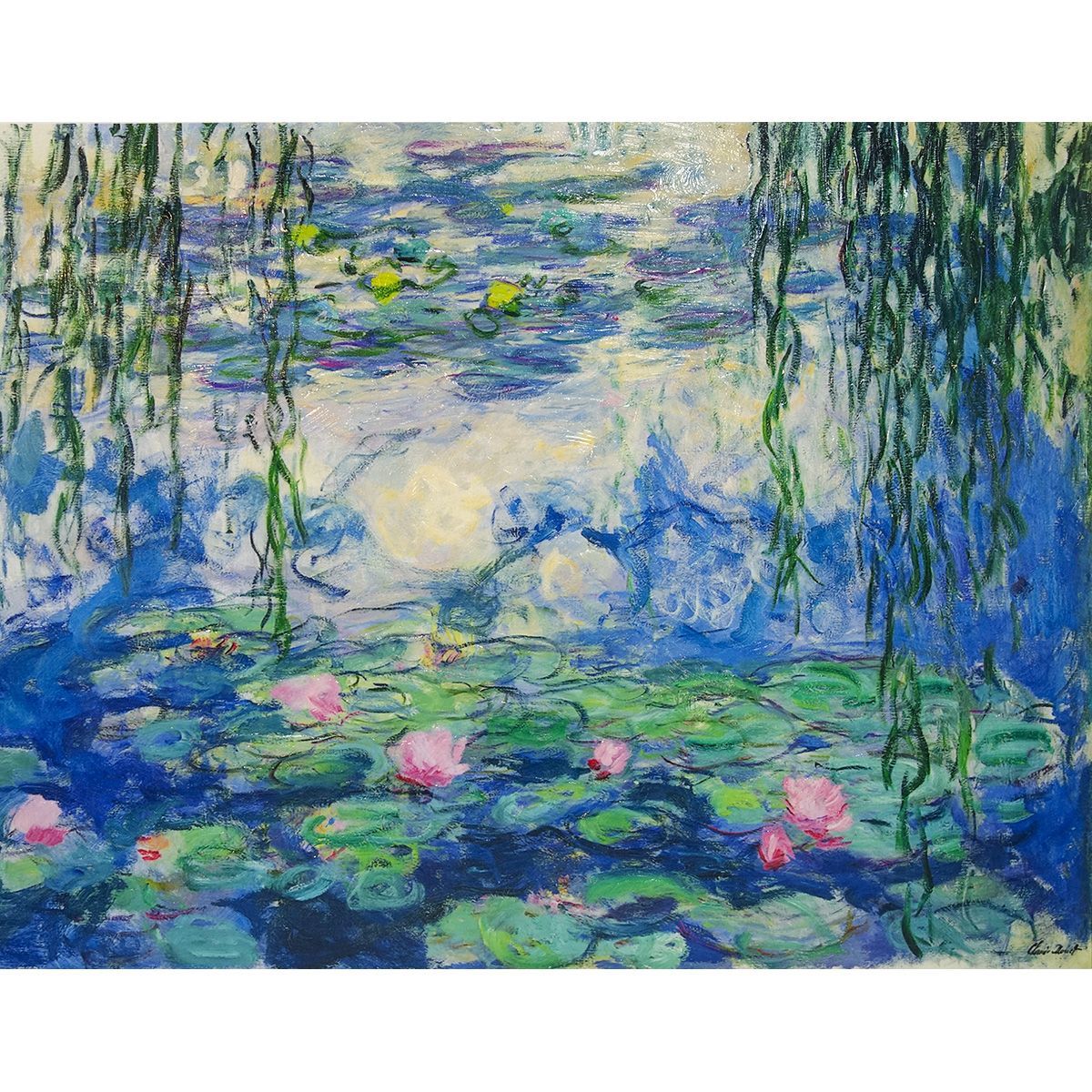印象派 フレスコ画 モネ睡蓮 絵画 F6号 モネ 「睡蓮（睡蓮のとき・カバー作）」 複製画 額