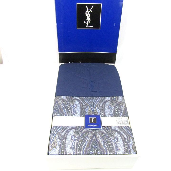 SAINT LAURENT - イヴ・サンローラン ダウンケット 未使用 150×200ｃｍ ブランド 寝具 箱ダメージ有 メンズ ブルー YVES SAINT LAURENT イヴ・サンローラン ダウンケット 未使用 150×200cm ブランド