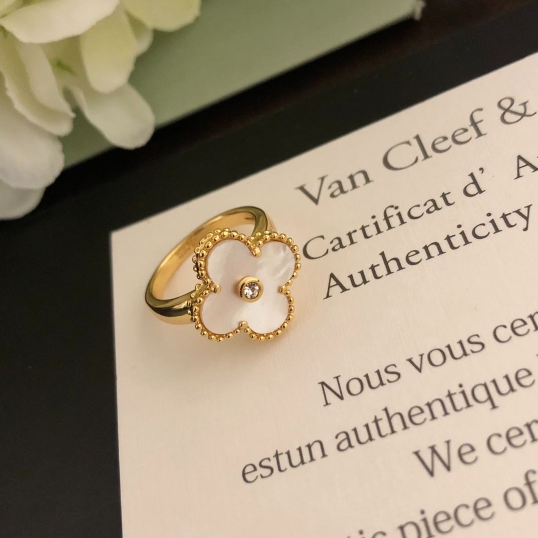 B2【美品】ヴァンクリーフ&アーペル VanCleef&Arpels 替えバンド Van Cleef & Arpels] アルハンブラ 四つ葉のクローバー リング