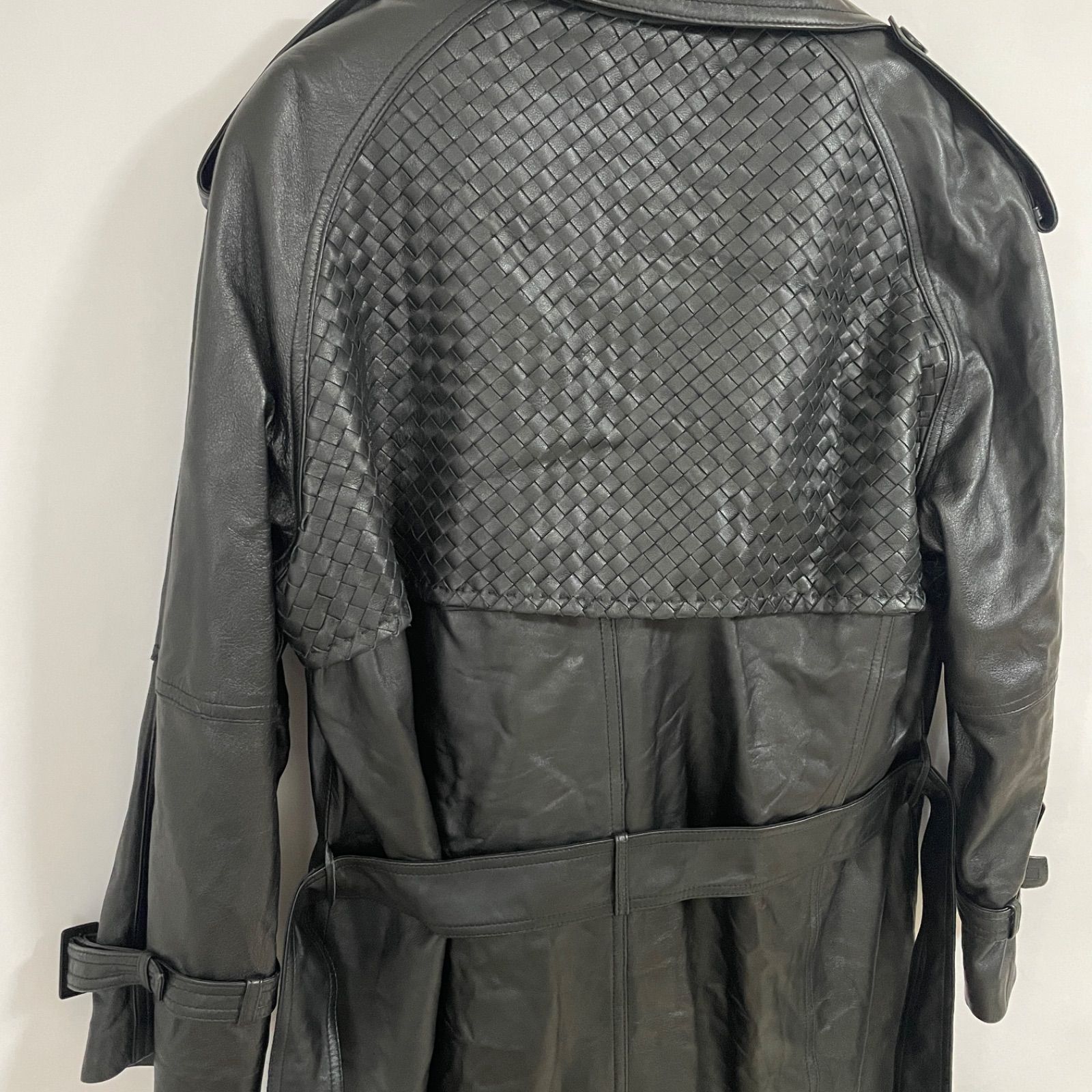 美品】ヴィンテージ 山羊革 italy ライナー付 レザー トレンチコート  