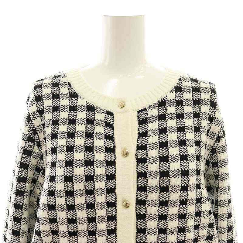 アナイ ANAYI 24SS ギンガムブークレニットカーディガン 長袖 38
