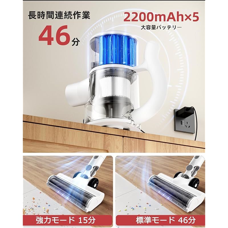 アップグレード版 39000pa強力吸引 SmartAI 掃除機 コードレス