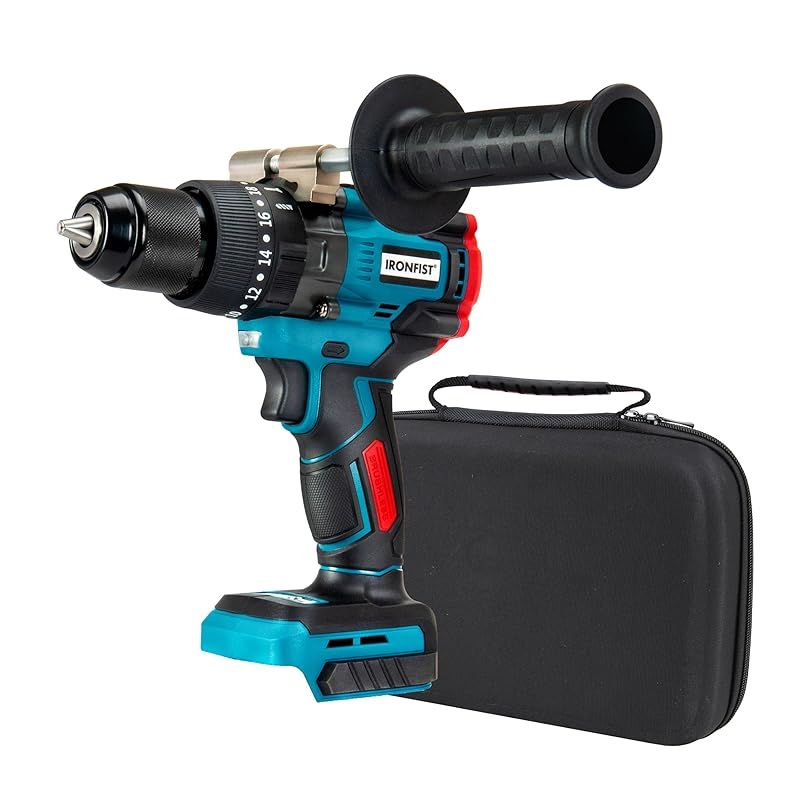 IRONFIST 充電式振動ドライバドリル 13mm 1 2金属チャックは ドリルドライバー 120Nm最大トルク インパクトドライバー PSE認証済 ブラシレス２段変速2150RPM専門 コードレスドリル バッテリー無し 0