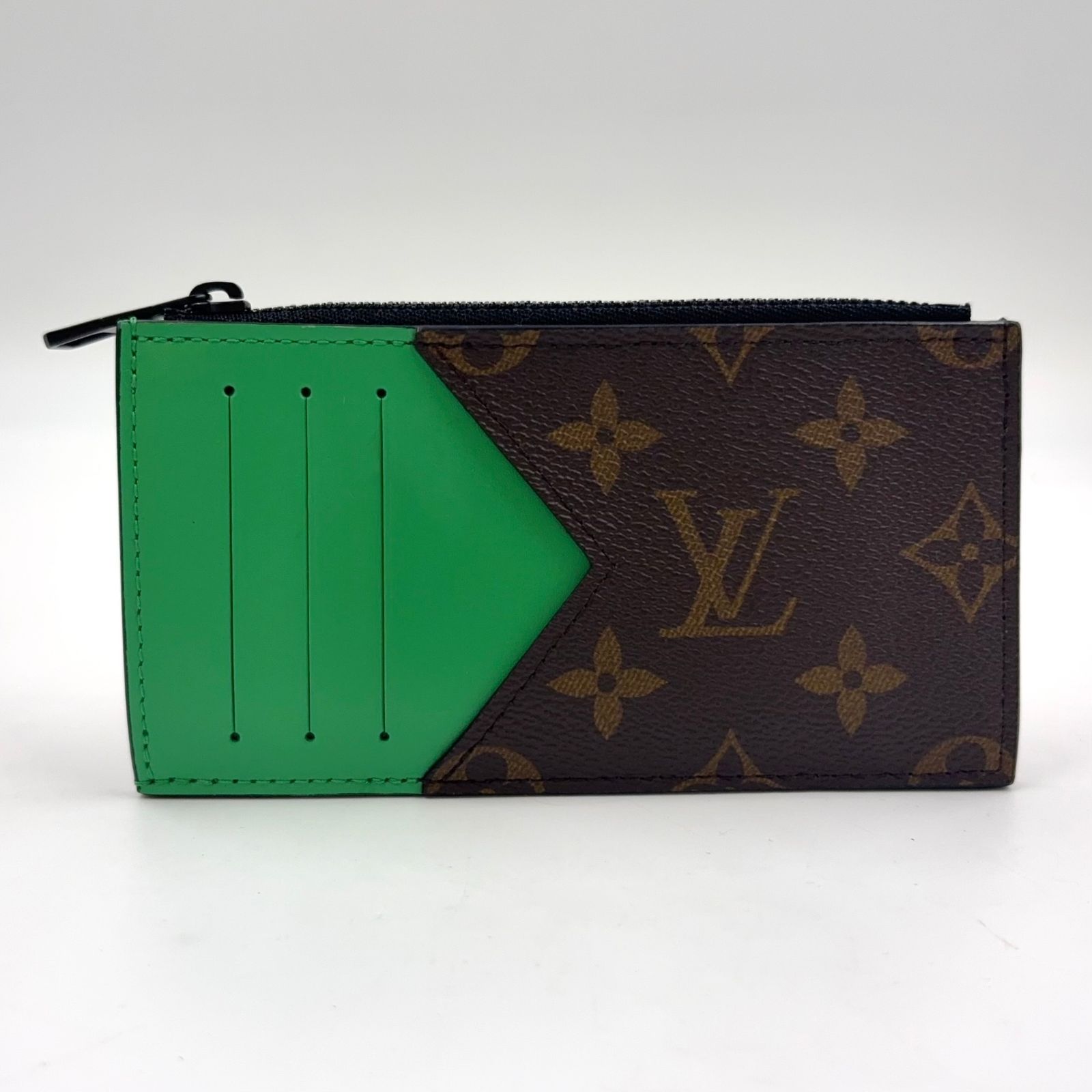 Louis Vuitton レザー カードケース LOUIS VUITTON マカサー モノグラム RFID対応 レザー×PVC
