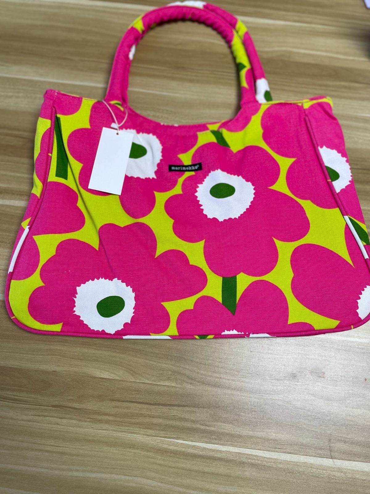 marimekko◆PAPAVER/ショルダーバッグ/キャンバス/　ウニッコ　トート　花柄