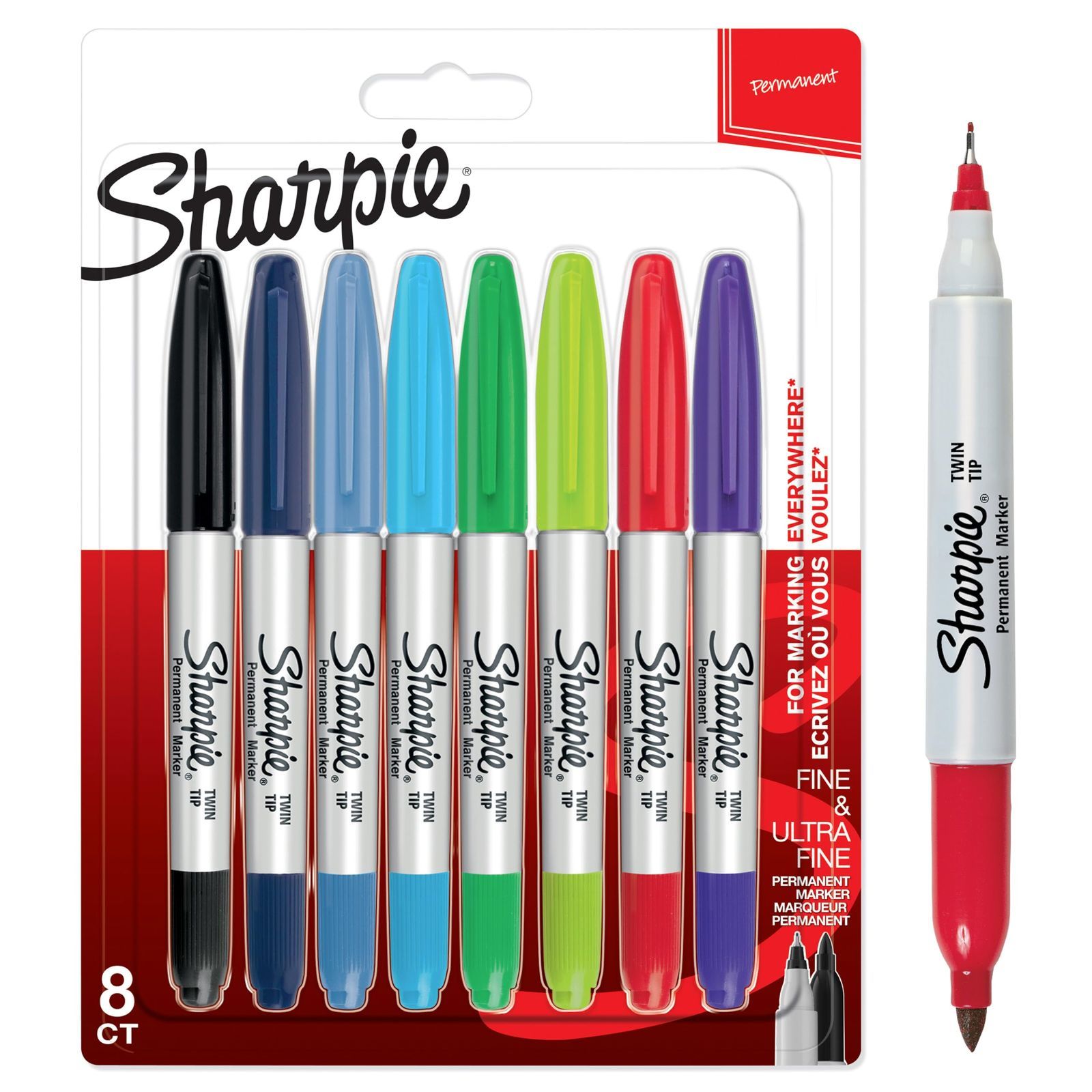 Sharpie シャーピー 油性マーカー ツイン 8本 セット F 中字 UF 極細