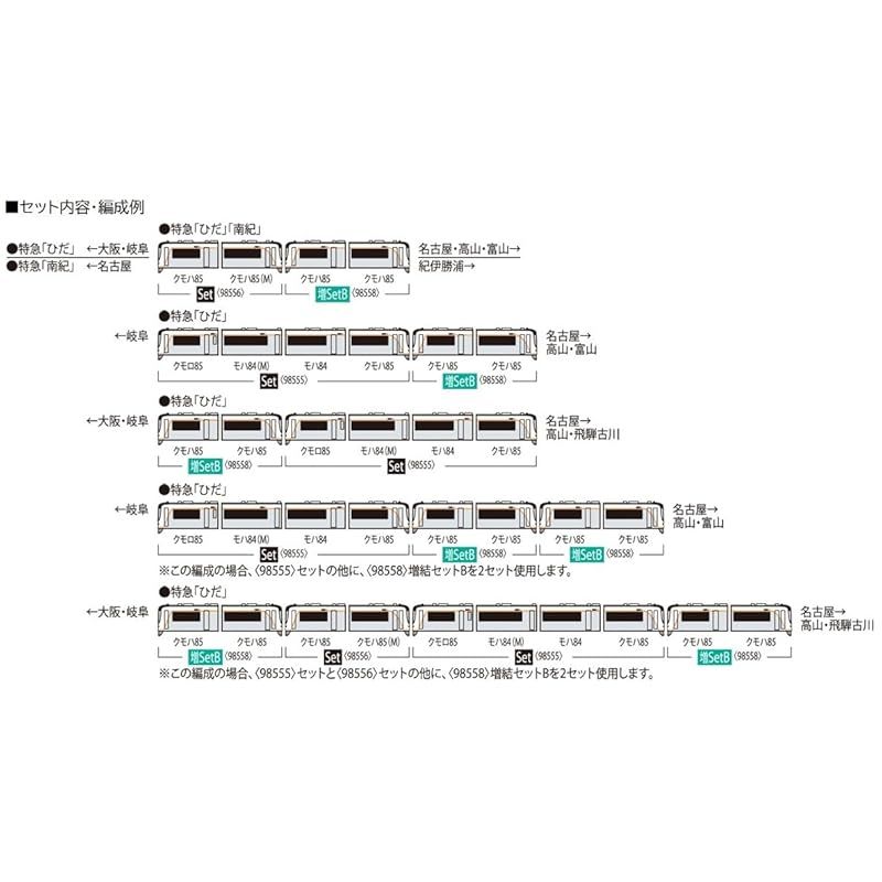 TOMIX Nゲージ JR HC85系 ハイブリッド車 増結セット B 98558