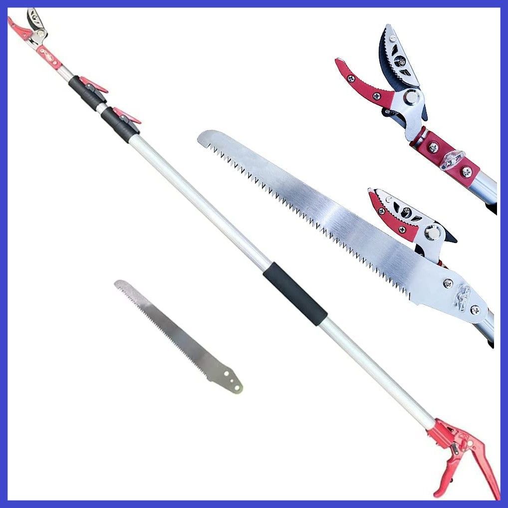 comcon 大進 収納 に便利な伸縮式 高枝切鋏 3m 高枝切り鋏 高枝切りはさみ 高枝切りバサミ のこぎり付き 鋸付き 太枝 5m まで剪定 軽量 コンパクト 伸縮 つかみ機能付き 剪定鋏 強力 高枝 枝きりばさみ 剪定 高枝切り 剪定鋏 ガーデニング