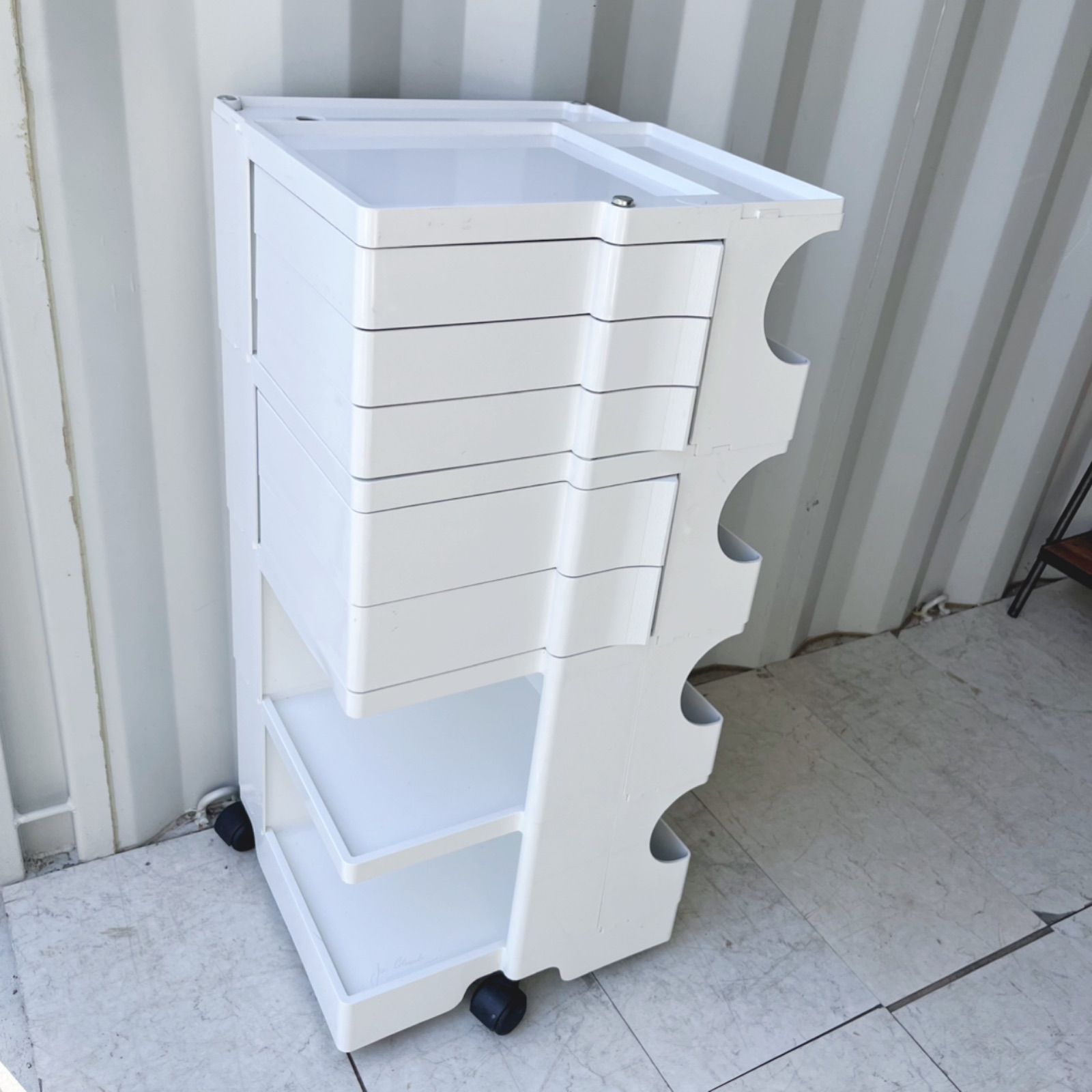 B-Line Boby ホワイト 3段5トレイ B-LINEボビーワゴン3段5トレイ