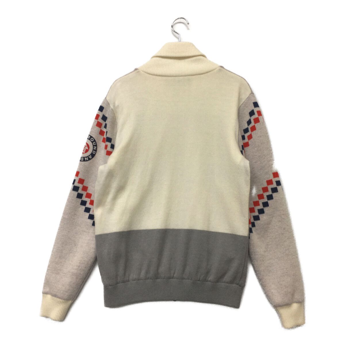 Callaway - coco 中古 キャロウェイ Callaway メンズ ニットアウター L 白×紺×赤 フルジップ ショールカラー 裏地付き 国旗柄 メンズ キャロウェイ Callaway ニットアウター L 白×紺×赤