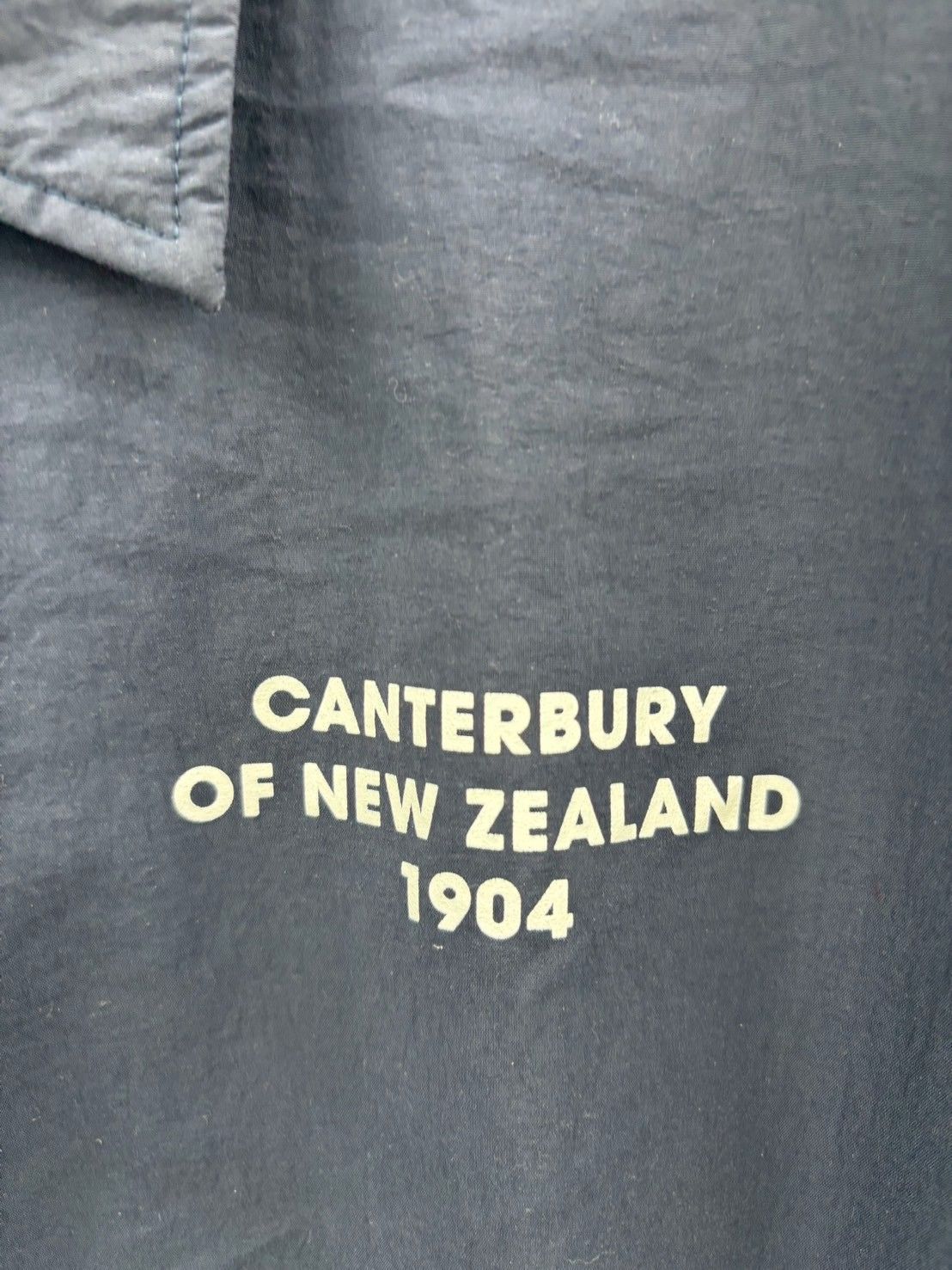 Canterbury ナイロンジャケット XL 刺繍ロゴ 裏地ストライプ