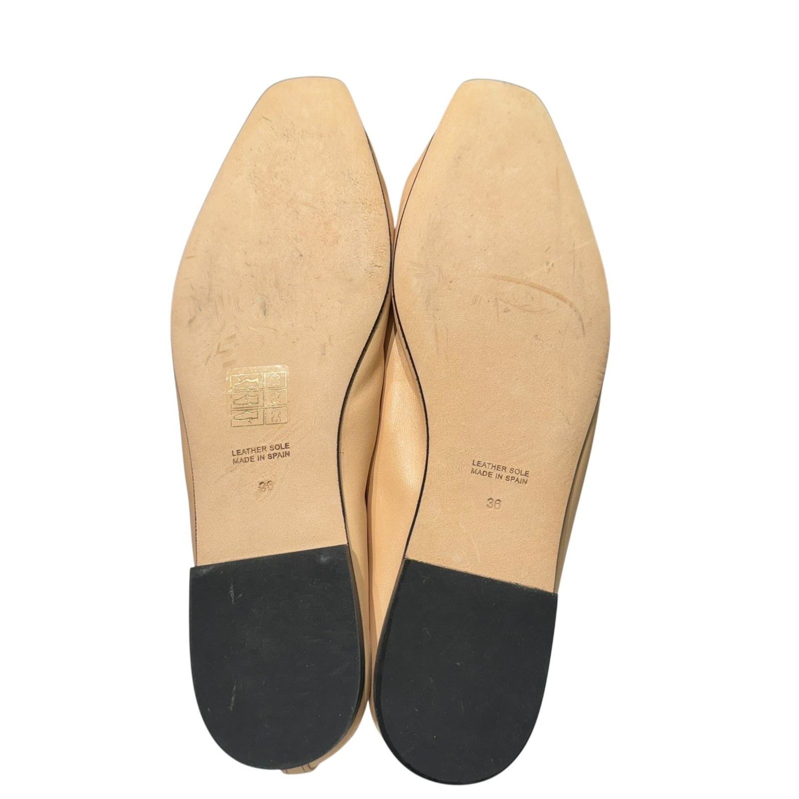 センターシームレザーフラットシューズ レディース