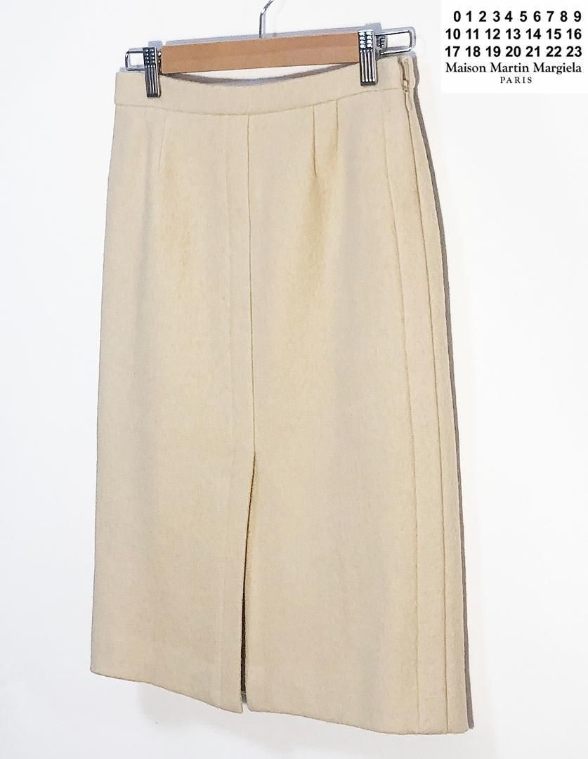 高品質 15AWメゾンマルジェラ ウール スリットスカート イタリア製