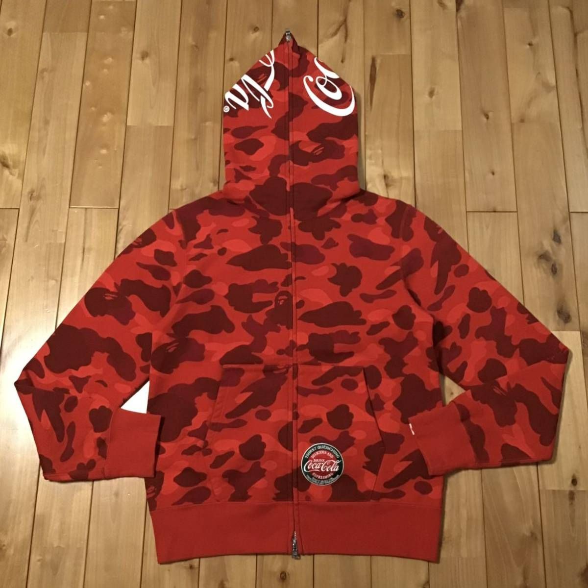 Coca cola Red camo フルジップ パーカー Mサイズ BAPE full zip hoodie a bathing ape エイプ  ベイプ コカコーラ 迷彩 - メルカリ