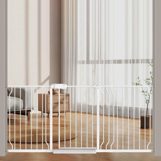 Mornyray ベビーゲート ベビーフェンス 突っ張り式 取付幅158-170CM オートクローズ機能 おしゃれ ペットゲート セーフティー 安全ゲート 扉開閉式 ペット柵 育児用品
