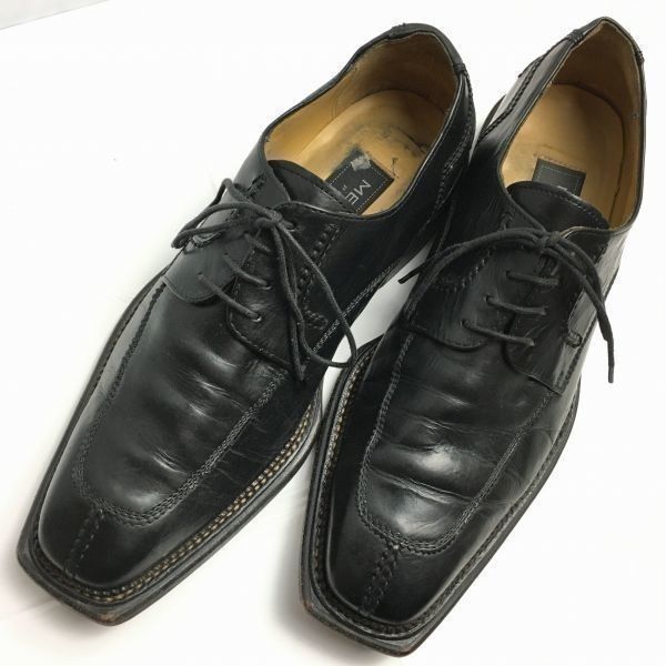 80s-90s?/Vintage★MEZLANメスラン　スクエアートゥ　Uチップ　ビジネスシューズ〈黒/BLACK/ブラック〉size8　プラチナムモデル/メンズ//men's 菅NO.WZB-161 80s-90s?/Vintage☆MEZLANメスラン スクエアートゥ Uチップ ビジネス