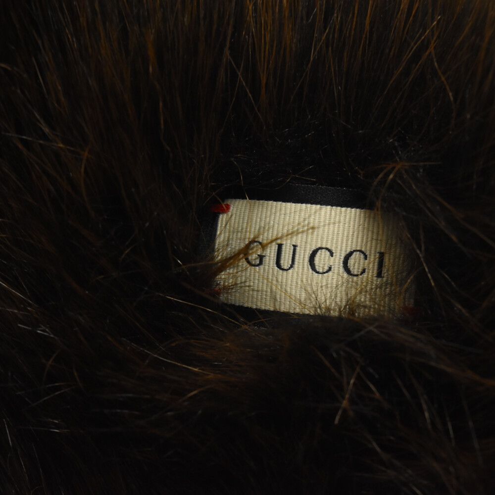GUCCI ブラウンファーマフラー フリンジ付き 2025年最新】グッチ ファー ストールの人気アイテム - メルカリ