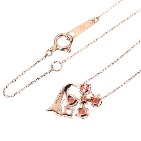 K10PG ガーネット ホワイトトパーズ ペンダントネックレス