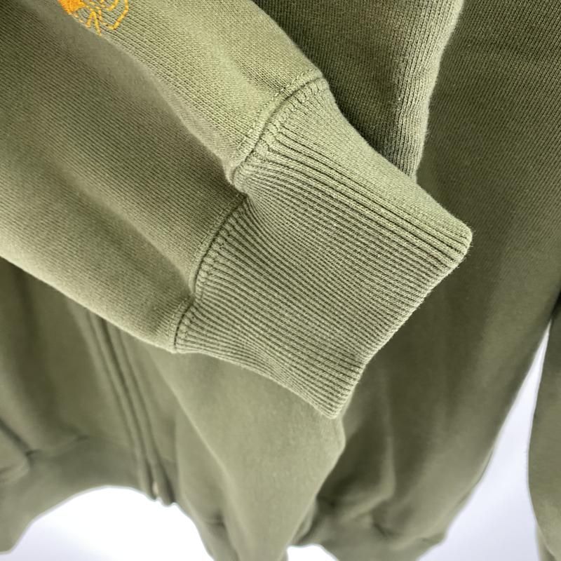 中古】X-LARGE CAMPUS ZIP UP HOODED SWEATSHIRT サイズL カーキ
